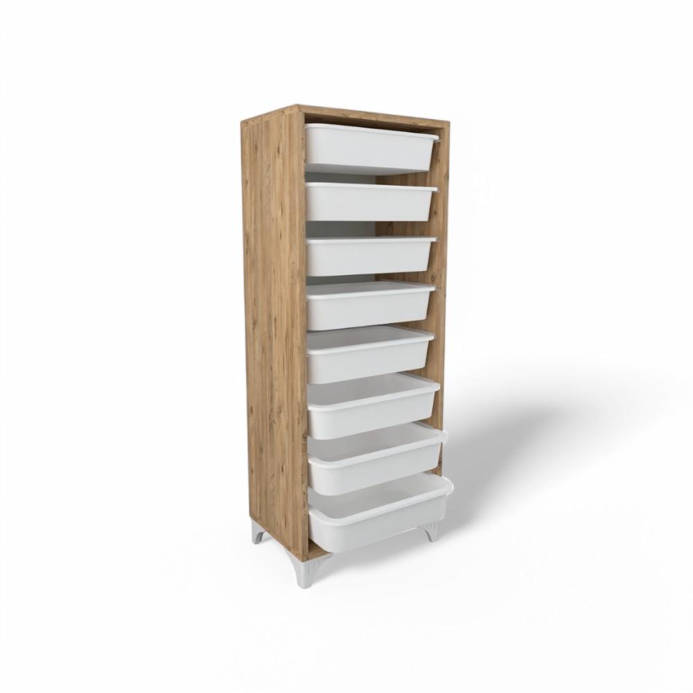 8 Baskets Multifunctional Dora Cabinet Pine