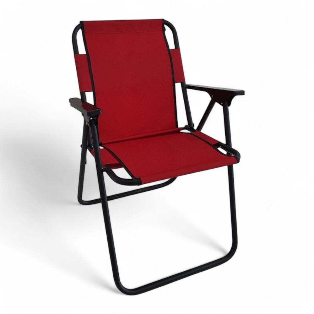 Foldable Picnic Chair (plastic Arm) Red