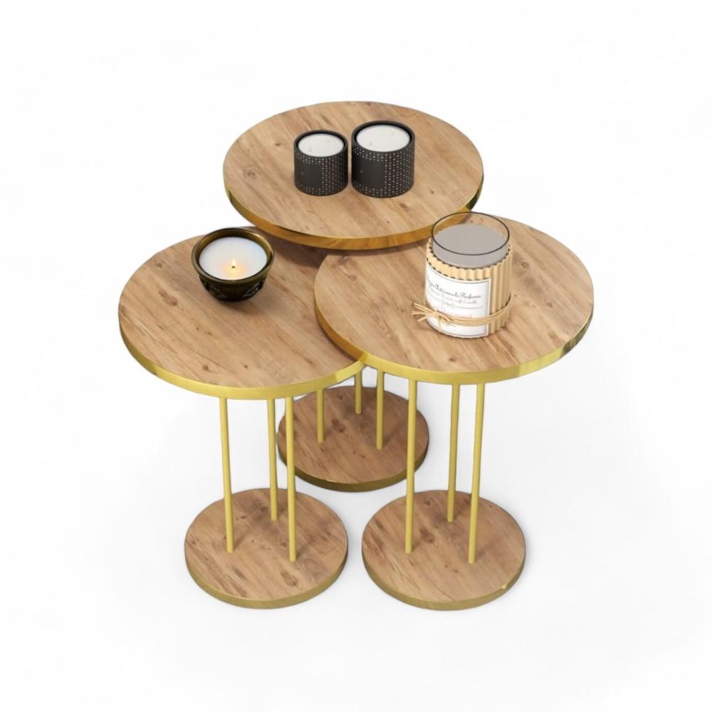 Set Jikon 3 Pcs Brown Base Gold