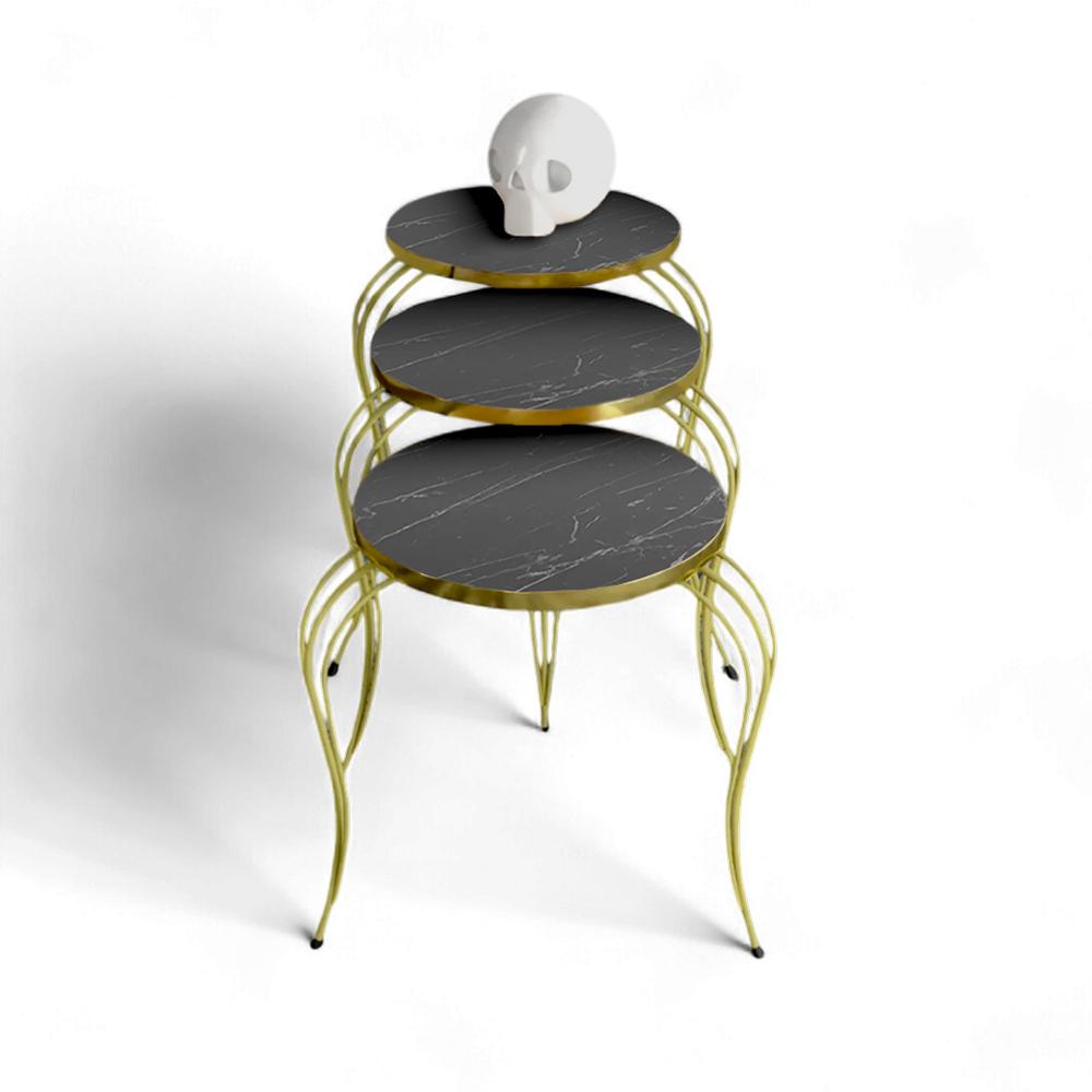 Set Jikon 3 Pcs Black Gold Legs