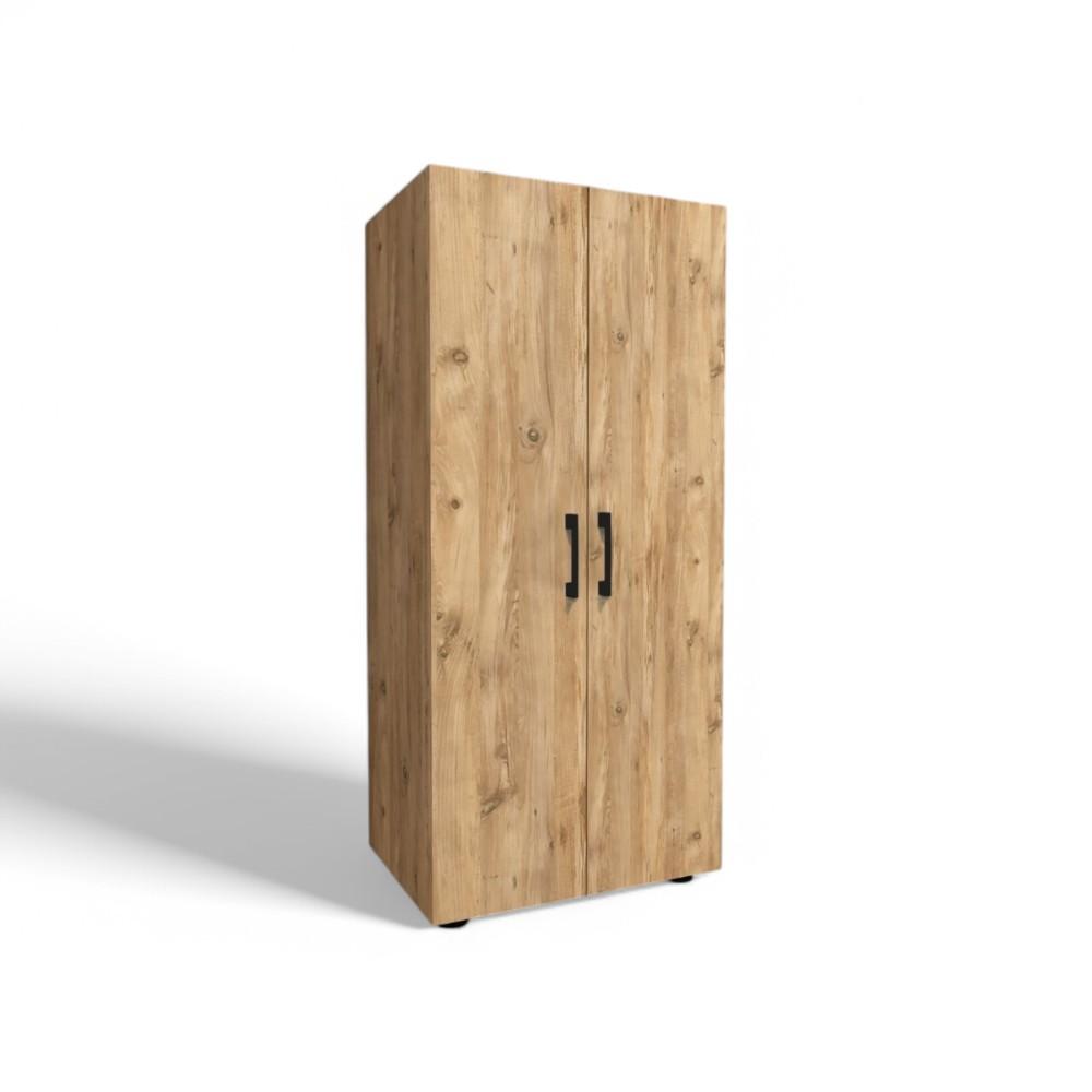 2-door Storage Cabinet with 3 Shelves - Pine
