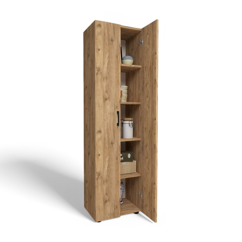 2-door Storage Cabinet with 5 Shelves - PINE