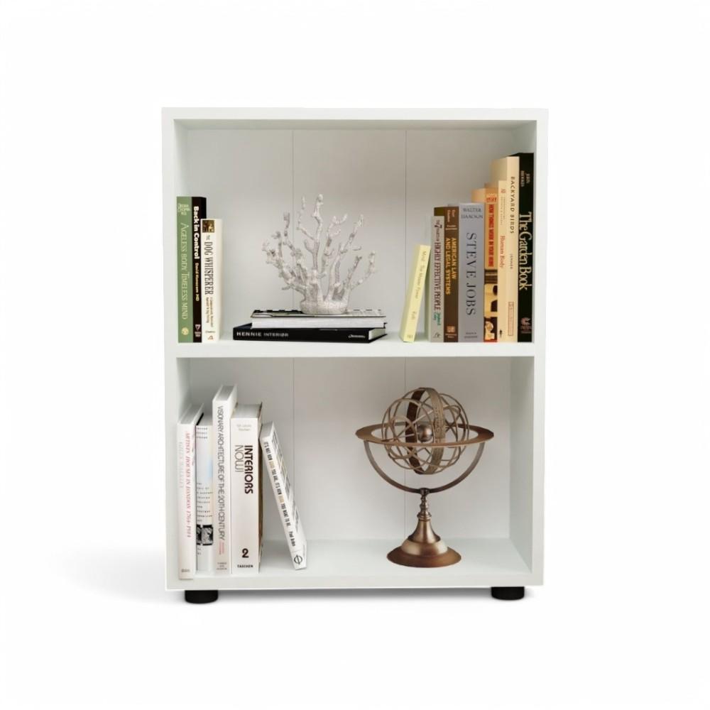 2 SHELVES CHIPBOARD BOOKSHELF - WHITE
