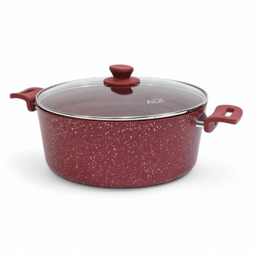 Granite Deep Pot 32CM Red AIDI