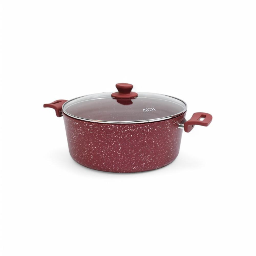Granite Deep Pot 24CM Red AIDI
