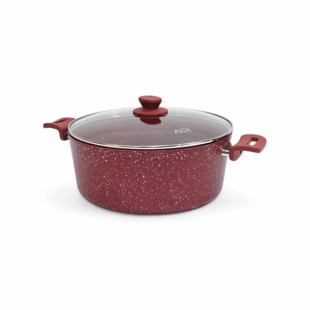Granite Deep Pot 26CM Red AIDI
