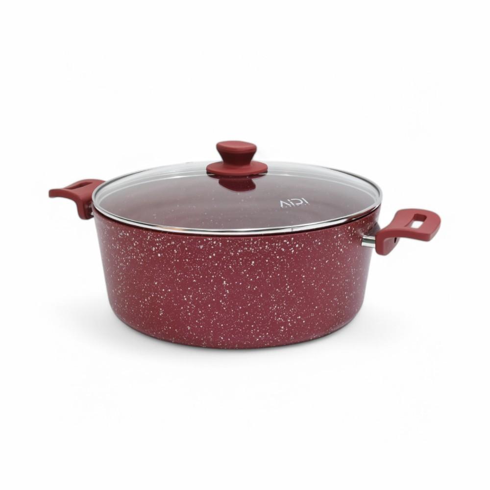 Granite Deep Pot 28CM Red AIDI