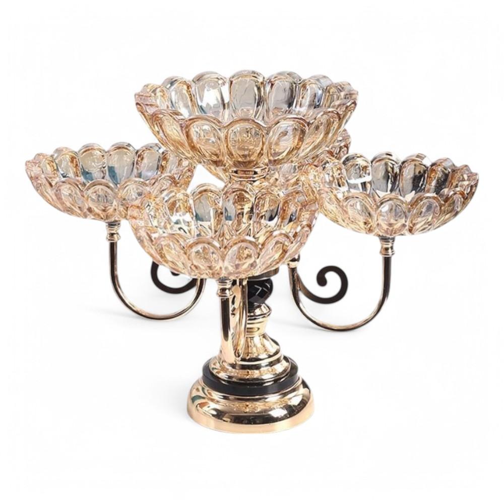 Home Decore Iron with Glass Tray S R16 R20 46 x 29.5cm (7.8 Inch)