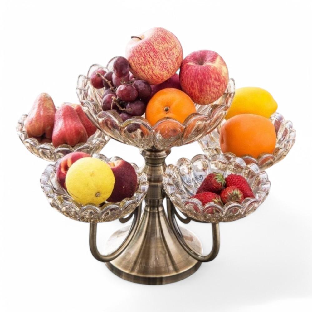 Home Decore Iron with Glass Tray L R15 R24.5 34 x 31CM (9.8 Inch)
