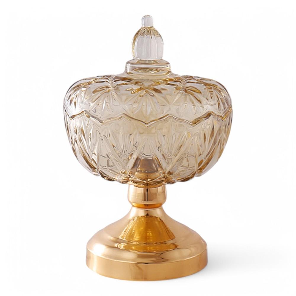 Home Decore Iron with Glass Tray 16 x 19.5cm