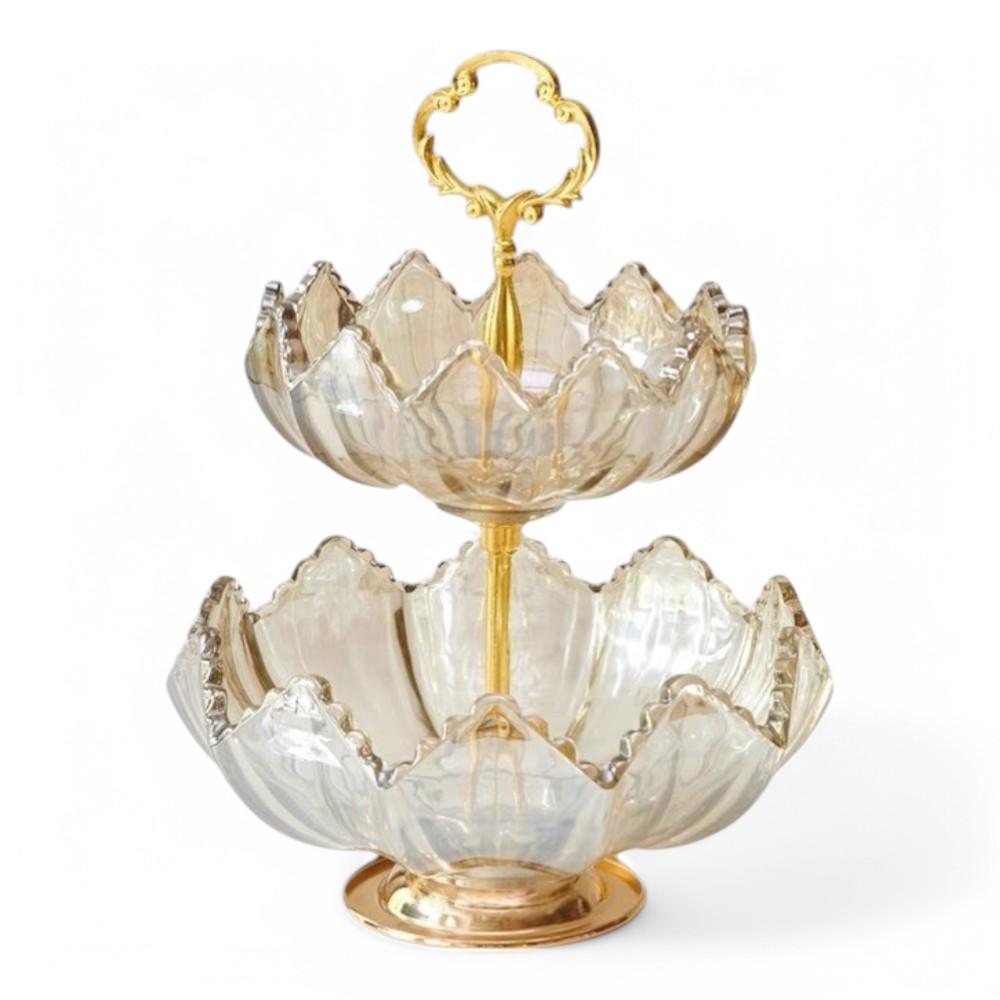 Home Decore Iron with Glass Tray 25 x 20cm