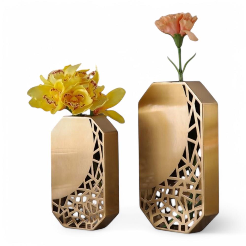 Home Decore Metal Vase 23 x 13cm 30 x 16cm