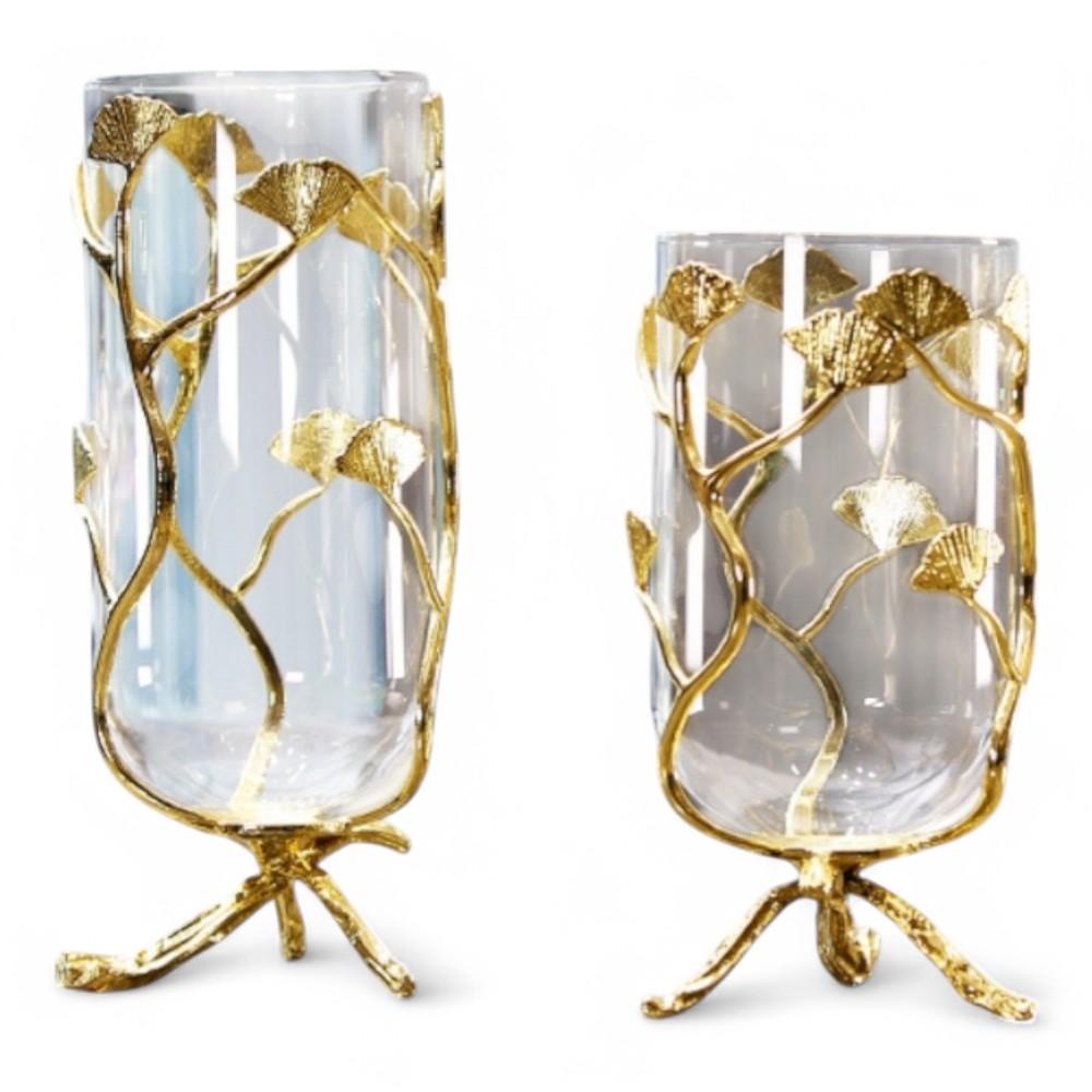 Home Decore Metal Glass Vase