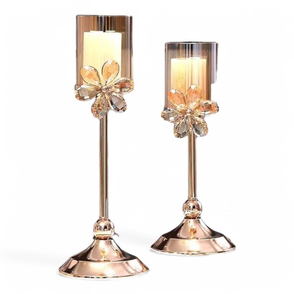 Home Decore Iron Crystal Candle Holder S 12 x 31 L 12 x 36