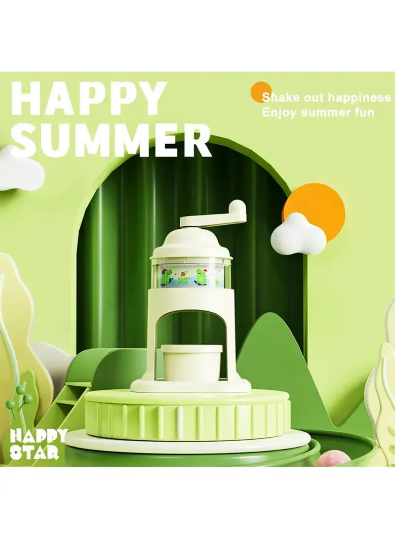 Home Manual Ice Shaver Machine Kids Cartoon Design Ice Crusher Hand Crank Snow Cone Maker (BPA Free, No FDA)